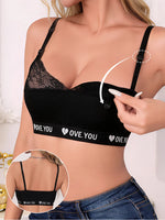 Wireless Front Open Nursing Bra Soft Lace Breathable Ultra Thin Maternity Breastfeeding Bra Maternal Support For Pregnant Women