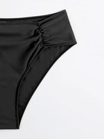 2024 Sexy Bikinis Women Brown Halter Brazilian Swimsuit Female Pleated Bikini Set Black Push Up Swimwear Beach Wear Bathing Suit