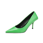 Pumps shoes Women Fashion Office Basic High Heels Work Lady Shoes Black Pink Green Thin Heels Brand Point Toe998