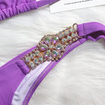 2026 Shiny Rhinestone Diamond Bikini Women Swimsuit Female Swimwear Two Pieces Bikini Set Halter Metal Chains Bathing Suit Swim