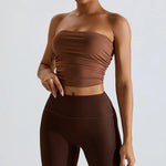 Sexy Strapless Sports Bra Backless Gym Top Women Quick-Drying Yoga Clothes Women Top Fitness Chest Wrap Underwear Workout Bra