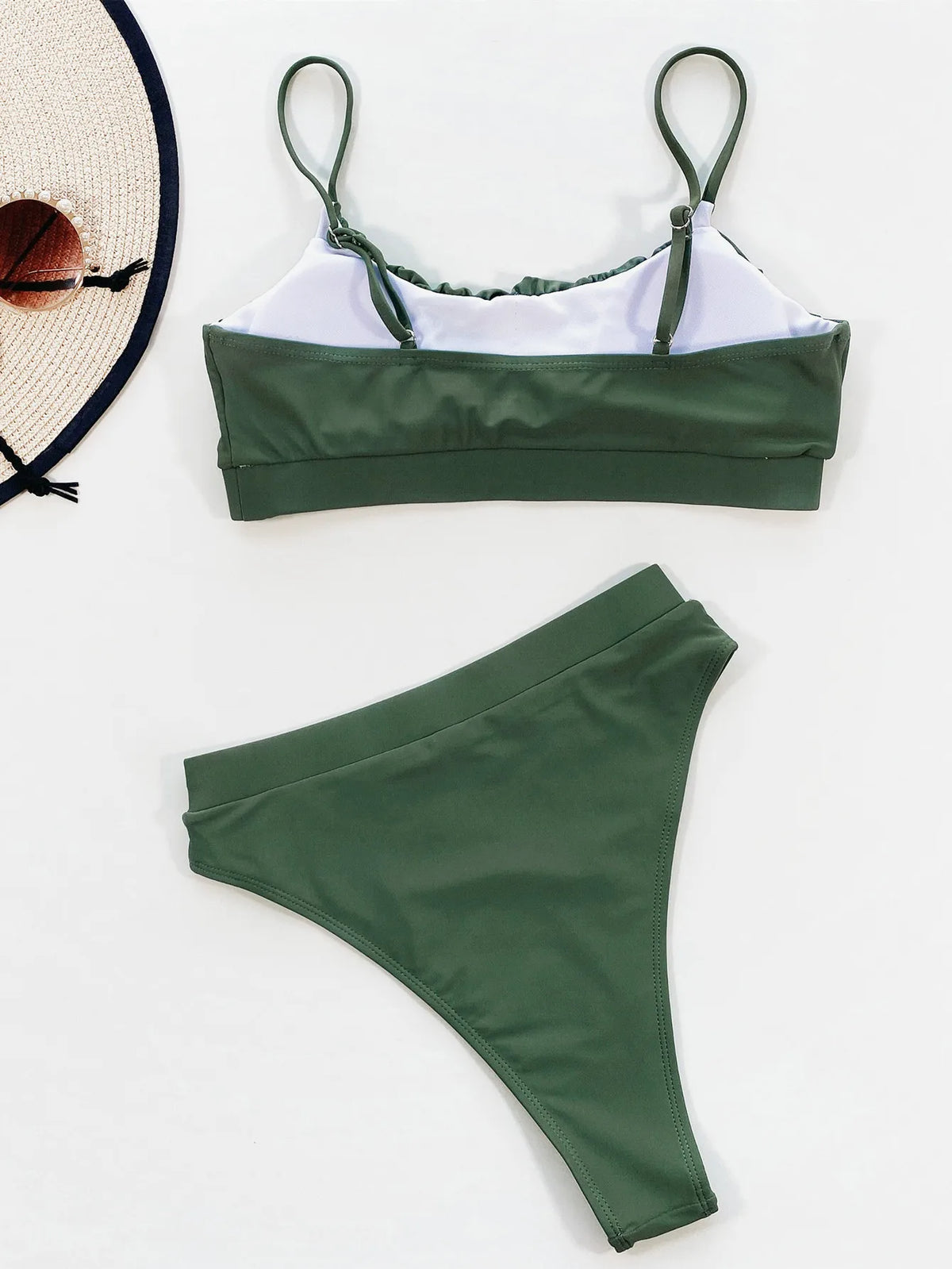 Bikini 2026 Sexy Solid High Waist Pleated Swimwear Swimsuit Women Bikinis Set Bathing Suit Beach Bikini Female Push Up Banadores