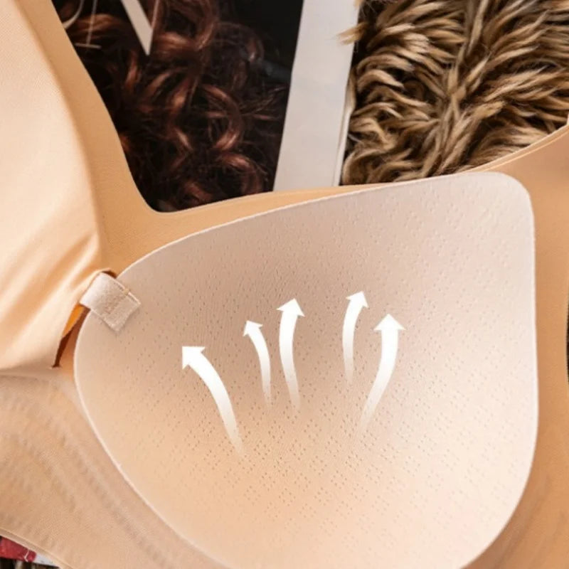 2Pcs/Set Women V-Neck Wireless Bra Smooth Invisible Mold Bralette One-Piece Seamless Support Bras Wide Strap Lingerie M-3XL