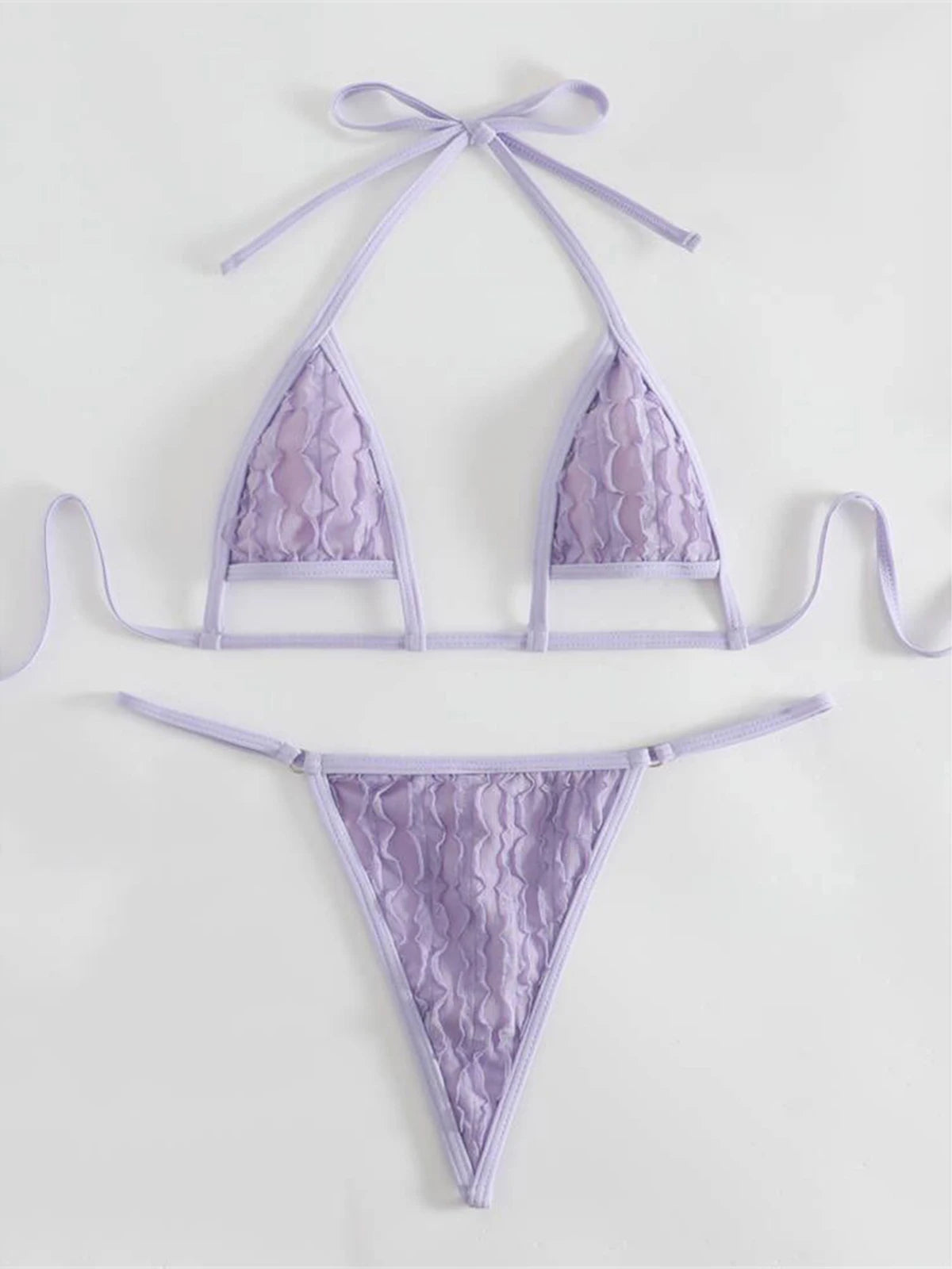 New Wrinkled Extreme Mini Micro Thong Bikini Women Swimwear Female Swimsuit Two-pieces Bikini set Bather Bathing Suit Swim K4827