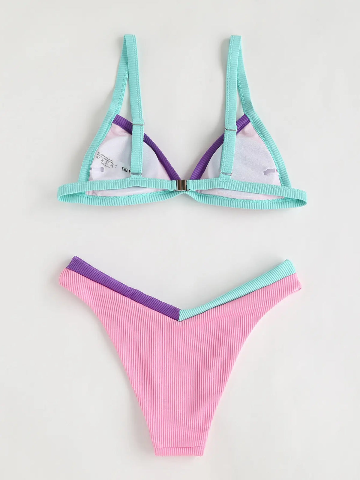 ZTVitality Contrast Binding Triangle Women's Swimsuit High Cut Sexy Bikini 2022 New Arrival Biquini Padded Bra Push Up Swimwear