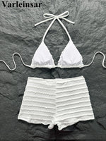 Sequins Starfish Halter High Waist Bikini Female Swimsuit Women Swimwear Two-Pieces Bikini Set Bather Bathing Suit Swim V8215