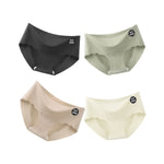 4Pcs/Set Ice Silk Panties Women Low-Waist Stretch Briefs Female Underpants Sexy Lingerie Solid Color Invisible Intimates M-XL