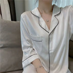 Women's NightgownSilk Sexy Pajamas Women's Sexy Pajamas Shirt Nightgown Silk Homewear Spring and Autumn Dresses