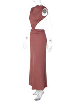 FDYOUI Elegant Sexy Sleeveless Backless Long Holiday Beach Dress Women Chic Hollow Out Solid Long Maxi Evening Party Dresses