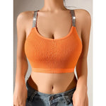 Sexy Sports Bras Fitness Women Underwear Yoga Crop Tank Top Ribbed Backless Lingerie Bras Comfortable Push Up Bralette Chic Vest