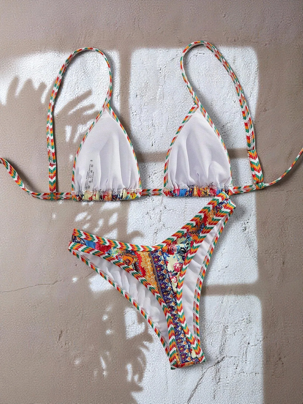 New Bikini Woman Sets Triangle Top Tie Side Bottom Bikinis Crochet Set Swimwear Multicolor Two Piece Swimsuit Women's Beach Wear