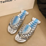 2025 New Metal Color Funny Lobster Slippers For Women Men Summer Shoes Anti-slip Cute Cartoon Couples Indoor Beach Slides