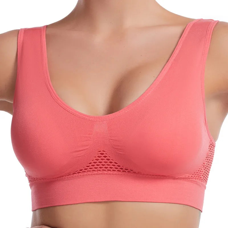 Shockproof Sports Yoga Bra for Women Removable Breast Pad S-7XL Sexy Elastic Back Cotton Sleep Bra Comfortable Sleepwear Top