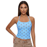 Women's Summer Halter Neck Tops Fashion Sleeveless Dota Print Slim Fit Cami Tops