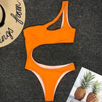 2026 Asymmetric One Shoulder Women Swimwear One Piece Swimsuit Female Monokini Bather High Cut Out Bathing Suit Swim Bodysuit
