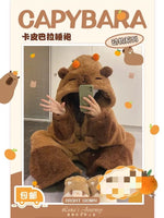 Adult Capybara Robes Onesies Pajamas Cartoon Pyjama Animal Kigurumi Slipper Halloween Cosplay Costumes Warm Sleepwear Jumpsuit