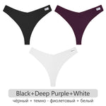 3Pcs/set Women Cotton Waffle Style G-string Panties Ladies Soft Thongs Female S-XL Low-Rise T-Back Panties Bikini Underwear 2023