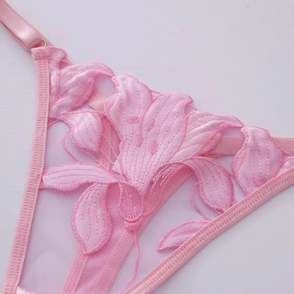 Fairy Lingerie Floral Valentine Charming Brief Panty Underwear Sexy Nighty Underwear Women See Through Bra Brief Set