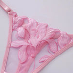 Fairy Lingerie Floral Valentine Charming Brief Panty Underwear Sexy Nighty Underwear Women See Through Bra Brief Set