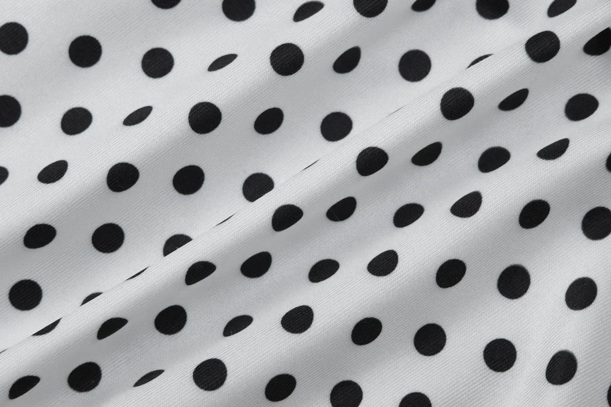 FDYOUI Women's Polka Dot Swimsuit 2026 Summer Halter Bandage Two-piece Bikinis Set Sexy Hollow Out Party Bathing Suit Beachwear