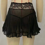 Ultra Mini Sexy Skirt for Women Lace Ruffle Skirt Casual Above Knee Black Miniskirt Summer Dance Short Skirts Party Club Wear