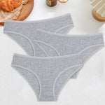 3PCS Women's Cotton Briefs Panties Female Sexy Low Waist Underwear M-XL Breathable Panty Girls Comfortable Intimates Lingerie