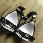 2026 Sexy Letter Print Bra Cup Bikini Women Swimsuit Female Swimwear Two Pieces Bikini Set Push Up Bathing Suit Swim Beach Wear