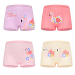 4 Pieces/lot Design Children's Girls Panties Cotton Soft Pretty Cartoon Unicorn Child Underwear for Girls Kids Boxer Breathable