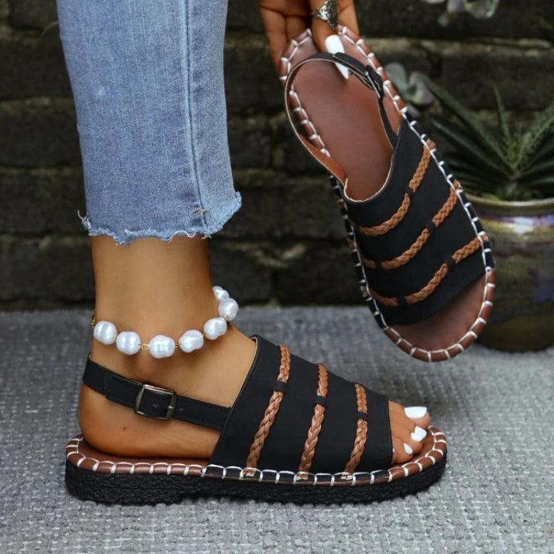 2026 summer new Roman bottom soft sole comfortable not wear feet casual versatile flat sandals female