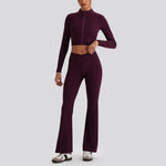 Women's Yoga Exercise Sets Women Backless Sports Tank Top V Shape High Waist Wide Leg Pants Fitness Gym Running Workout Clothes