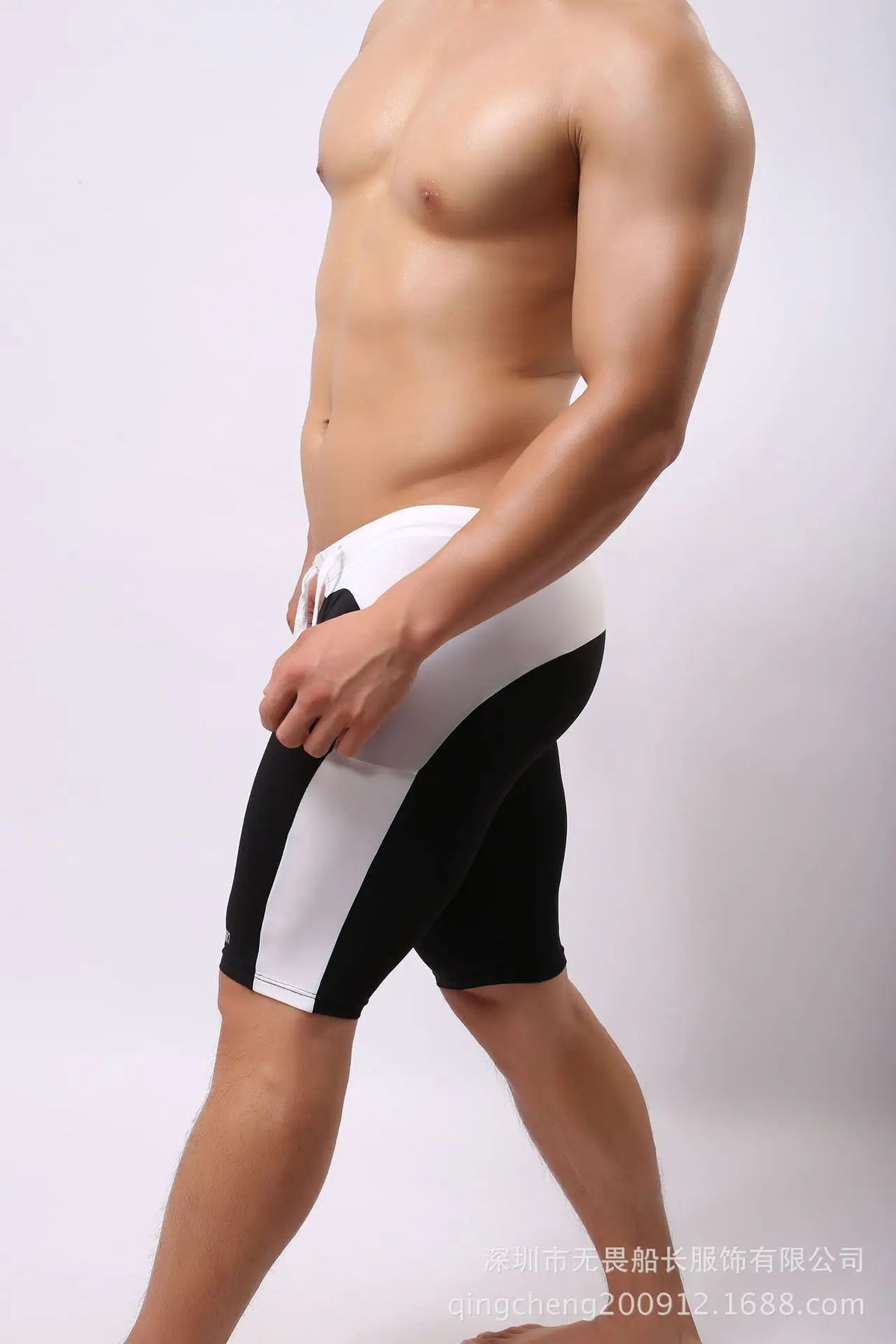 Men's Swimming Trunks Fitness Shorts Casaul Beach Vaction Style For Man Color Blocked Drawstring Elastic Waist Beach Shorts KD14