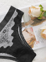 Women's sexy embroidered flower triangle underwear with seamless inner lining antibacterial easy to wash and dry underwear Z412