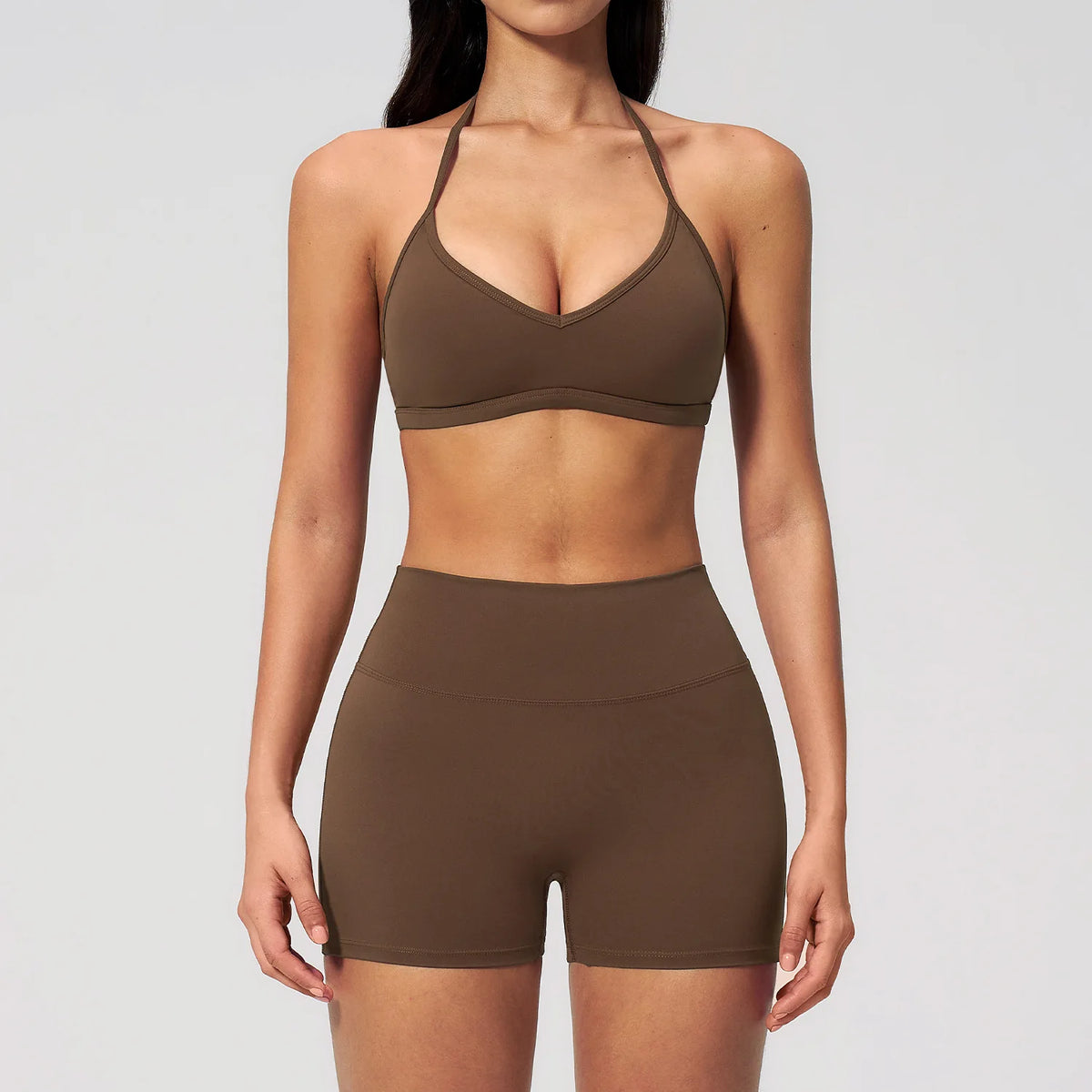 New Tight Yoga Set Women Breathable Quick Drying Sports Bra High Waist Shorts Fitness Suit Outwear Leisure Workout Gym Tracksuit