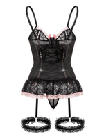Women's Sexy Lingerie Lace Bra Set Erotic Underwear Set Bralette Bra and Panty Garter Set Sex Hot Erotic Sleepwear