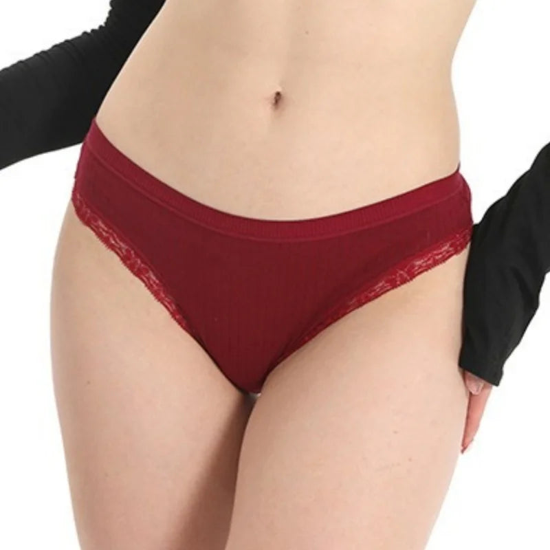 4Pcs/Set Women Cotton Panties Thongs Low Rise G-string Lace Underwear Female Underpants M-XL Sexy Lingerie Panties Intimates