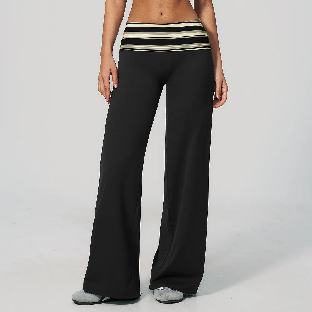 Straight Leg Flared Pants Women's Yoga Bell Bottom Gym Workout Leggings Female Naked Feel Pilates Running Sports Flared Trousers