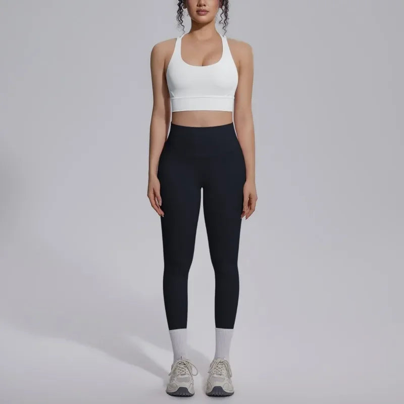 Women's Yoga Set Sports Fitness Running Beautiful Back Slim Fit Bra Hip-lifting High Waist Pants Workout Training Gym Suits