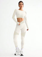 2pcs Hot-selling New Sports Tight Running Breathable Seamless Yoga Suit Women's Outdoor Fitness Suit Women's
