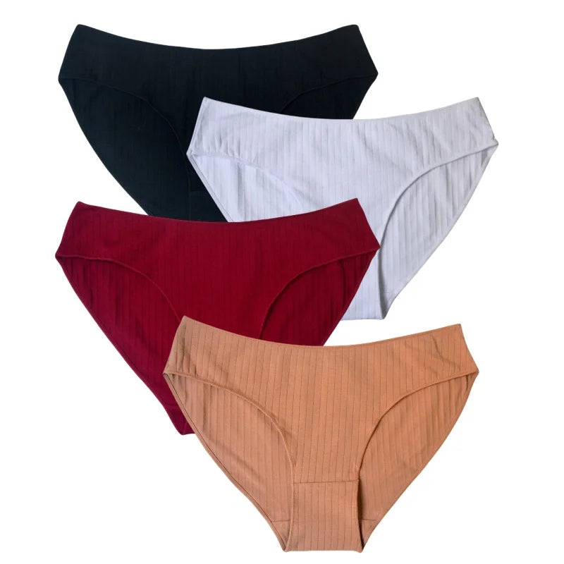 4Pcs/Set Women Low Rise Briefs Women's Cotton Panties Female Underpants Comfort Panties Sexy Lingerie M-XL Underwear