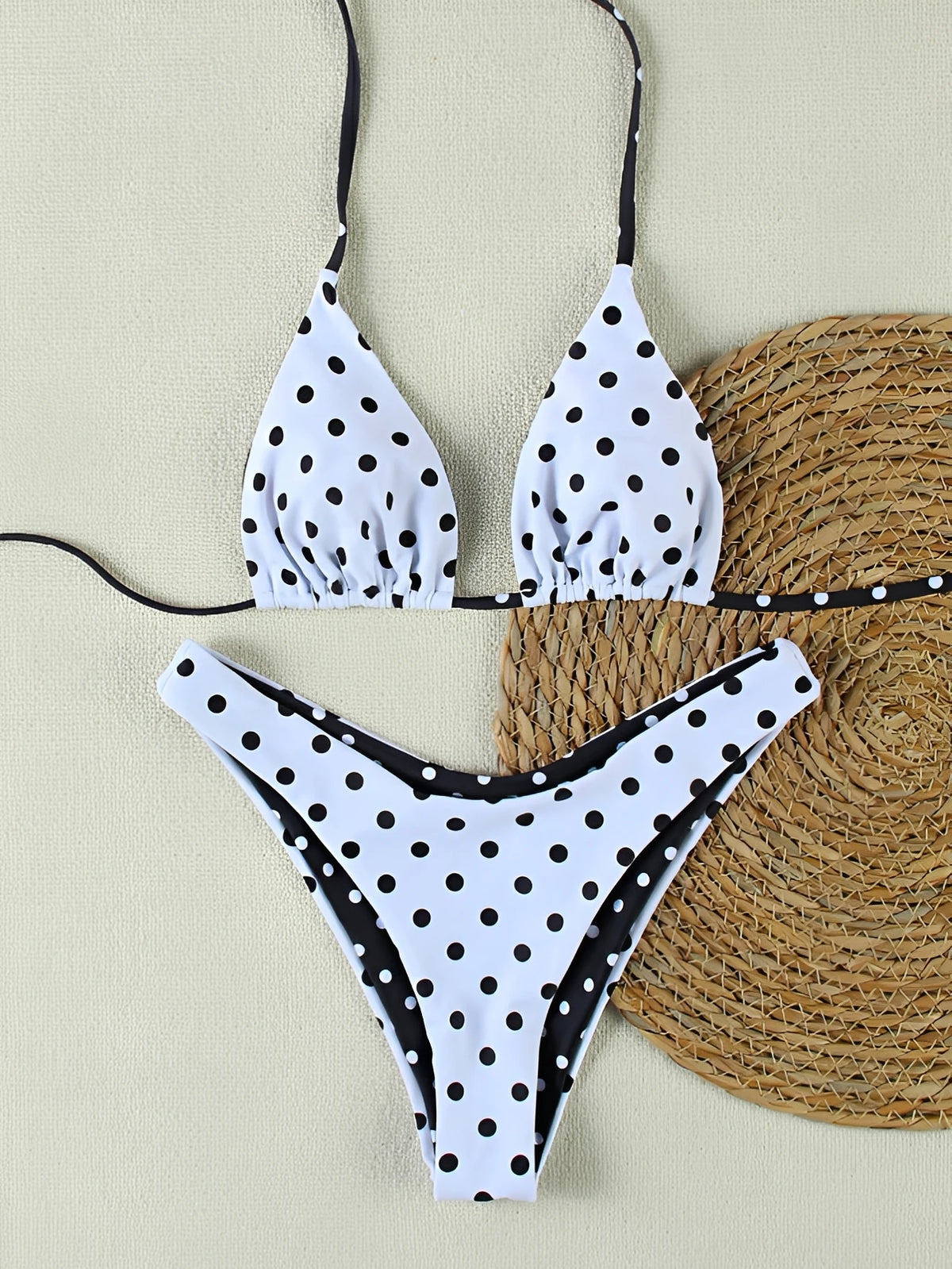 Triangle Halter Thong Bikinis 2026 Women Sexy Swimsuit Dot String Swimwear Female Bathers Bathing Swimming Swim Suit Beachwear