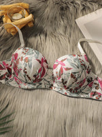 Sexy Lingerie Set For Women's Gathering Push Up Bra Women's Printed Underwear Set For Date Night Sexy Lingerie A2134