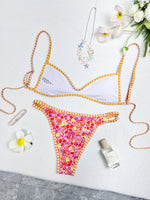 New Flowers Printed High Leg Cut Bikini Female Swimsuit Women Swimwear Two-Pieces Bikini Set Bather Bathing Suit Swim