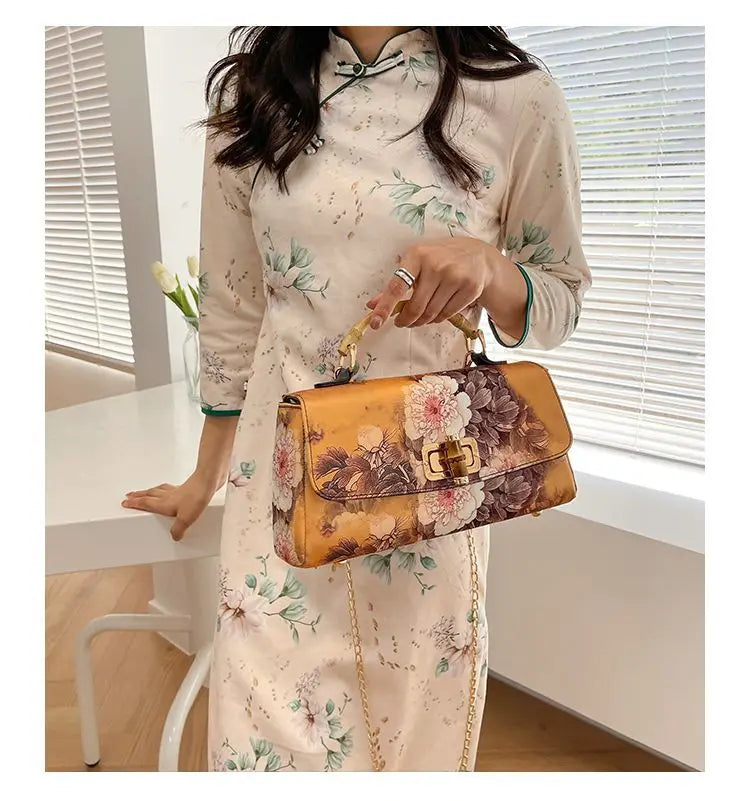 Vintage Bamboo Top Handle Bag Classic Mother Chic Lady Bags Women Shoulder Crossbody Bag Chain Bags Women's Handbags Purses