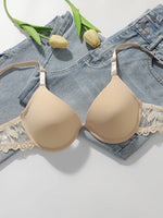 Women's Smooth Push Up Bra Underwire Lace Side Supportive Adjustable Straps Comfortable Everyday Lingerie J3071