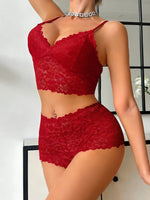 2 Sets Lace Women's Underwear Set Sexy Mesh Unlined Wireless Bra Soft Female Lace Panties Lingerie Set