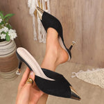New Women's Slippers High Heel Closed Pointed Toe Shoes Sexy Ladies Heeled Sandals for Women