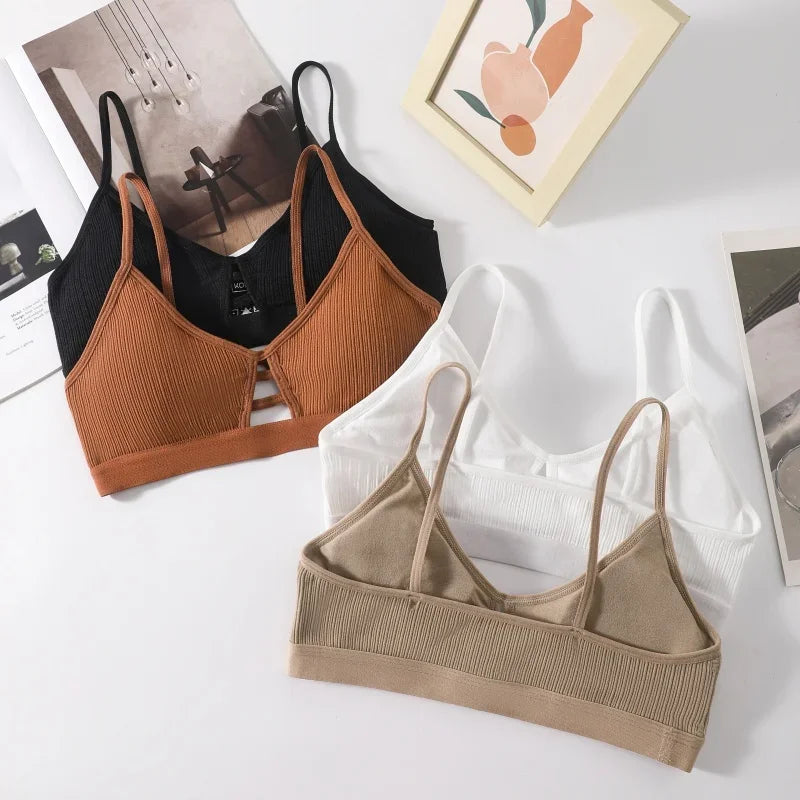 Sexy Non-wire Bras For Women Seamless Underwear Tube Tops Hollow Bras Push Up Sexy Lingerie Female Bandeau Bras Top
