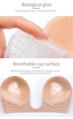 Invisible Push Up Bra Strapless Bras Dress Wedding Party Sticky Self-adhesive Silicone Brassiere Breathable Deep U Bra Underwear