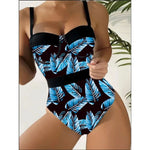 Print Push Up Swimsuit One Piece Swimwear Women High Waisted Swimming Suit Brazilian Monokini Bodysuit Beach Wear Bathing Suit