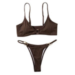 2024 New Sexy Low Waist Soild Bikini Women Swimwear Push Up Female Swimsuit Bikinis Set Brazilian Bathing Biquini Suit Beachwear